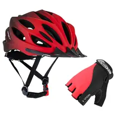 ON TRAIL - Casco Bicicleta + Guante Gel Patinaje Ciclismo Mtb Ruta