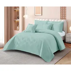 REALTEX - Colcha Real Tex Bordada Unicolor ZigZag Verde Pistacho – 8001