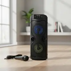 GENERICO - Parlante Portátil Bluetooth Recargable Led Con Micrófono
