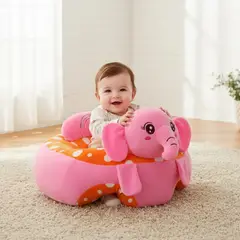 MUNDO BEBE - COJIN PARA SENTAR AL BEBE CON RELLENO ROSADO ELEFANTE