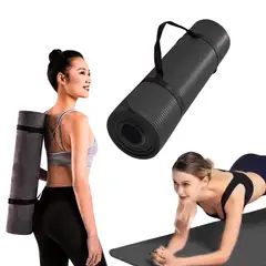 GENERICO - Tapete de Yoga 10mm Negro Antideslizante