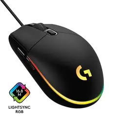 LOGITECH - Mouse Alámbrico Mouse Gamer Alámbrico G203 LIGHTSYNC RGB USB