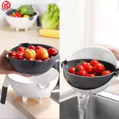 TECNOHOGAR JS - Rallador Multifuncional 9 En 1 Para Verduras Con Escurridor
