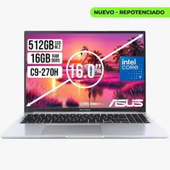 ASUS - Portátil Vivobook 16 Intel Core 9 270H 16GB RAM DDR5 SSD 512GB Pantalla WUXGA 16"