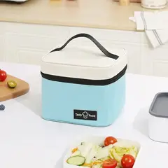 MULTIBAGS - LONCHERA TÉRMICA PORTA COMIDA BOLSA ALMUERZO IMPERMEABLE-AZUL