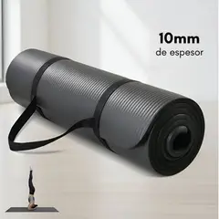 GENERICO - Colchoneta Mat de Yoga 10mm Azul Antideslizante