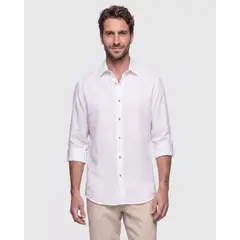 PATPRIMO - Camisa Unicolor Manga Larga Para Hombre Para Hombre Negro