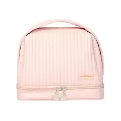 MULTIBAGS - COSMETIQUERA NECESER BOLSO MAQUILLAJE VIAJE ACOLCHADA-ROSA