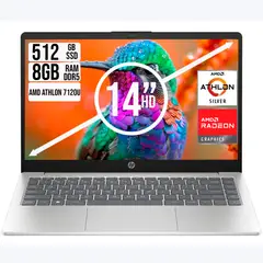 HP - Portátil 14" AMD Athlon Silver 7120U 8GB LPDDR5 SSD 512GB PCIe - Copilot Color Dorado