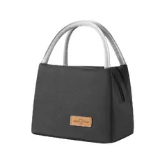 MULTIBAGS - LONCHERA TÉRMICA PORTA COMIDA BOLSA ALMUERZO IMPERMEABLE-NEGRO