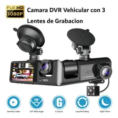 AMERICAN GENERICS - Cámara de Carro Full HD Grabadora Vehicular De Seguridad Triple Lente 2K Visión Nocturna