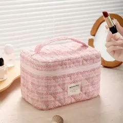 MULTIBAGS - COSMETIQUERA NECESER ORGANIZADOR MAQUILLAJE USOS-ROSA