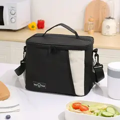 MULTIBAGS - LONCHERA AISLANTE IMPERMEABLE TERMICA 4 LT CORREA AL HOMBRO-NEGRO