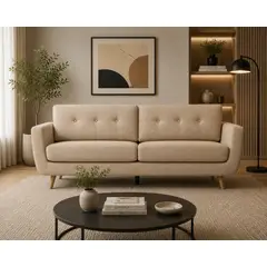 SOFA MARKET - Sofa Deluxe 2 Puestos Tela Beige