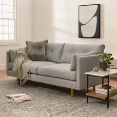 SOFA MARKET - Sofa Dalton 2 Puestos Tela Gris