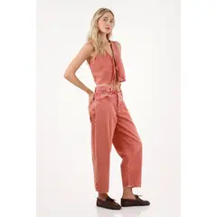 TENNIS - Chaleco en bull denim rojo para mujer