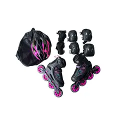 CHICAGO - PATINES ADULTOS MUJER AJUSTABLE 37-38-39-40 + KIT + BOLSO