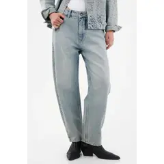 TENNIS - Jean Mom fit de tiro alto para mujer