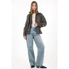 TENNIS - Chaqueta con efecto brillante y lentejuelas café para mujer