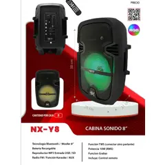 CHINA GLAZE - CABINA PARLANTE RECARGABLE 8 PULGADAS LUCES LED NX-Y8