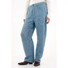 TENNIS - Jean Barrel estilo desagujado para mujer