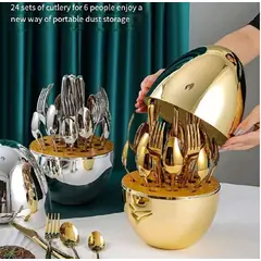 CHINA GLAZE - JUEGO DE CUBIERTOS EN ACERO x24pcs HUEVO ORGANIZADOR