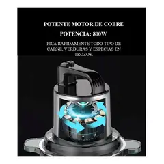 OSTER - Picador Eléctrico Sokany 4 Litros 800W Acero Inoxidable