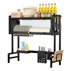 AMERICAN GENERICS - Organizador Escurridor Platero 65CM Ahorrador de Espacio con Doble Nivel