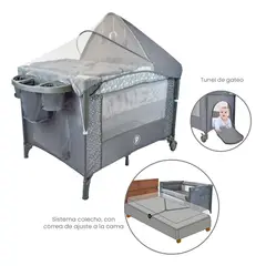 PRIORI - Cuna Corral Colecho para Bebé Ariel Gris