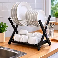 GENERICO - Platero De Mesa Con Drenaje 39x26x36 cm Organizador De Cocina Escurridor Moderno Ahorro Espacio