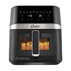 OSTER - Freidora Digital DiamondForce, con Ventana y Luz Interna, 6 Litros, y 10 Programas Automáticos