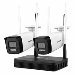 HIKVISION - Kit WiFi EasyLink con 2 Cámaras 2MP, Visión Nocturna y NVS de 4 Canales
