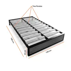 GENERICO - Base Cama Doble Metal Macula 140 x 190 x 24