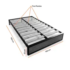 GENERICO - Base Cama Queen Metal Macula 160 x 190 x 24
