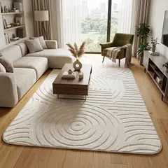 AMERICO SHOP - Tapete Decorativo Moderno 300x200 cm Diseño Elegante Blanco Turco