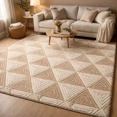 AMERICO SHOP - Tapete Decorativo Moderno 300x200 cm Diseño Elegante Beige Turca