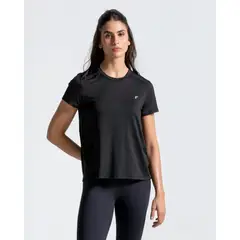 RACKETBALL - Camiseta Equilibrio Con Panel en Malla, Color Negro Para Mujer
