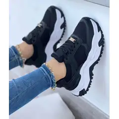 HACHE SHOES - Tenis Negro Dama Zapatillas Zapatos Mujer Lindos Moda Casual