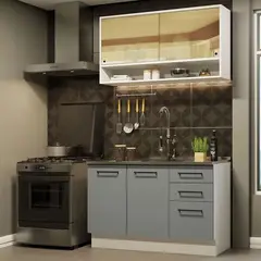 MADESA - Cocina Integral Agata 1.20 Metros Blanco/Gris 02
