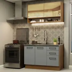 MADESA - Cocina Integral Agata 1.20 Metros Marrón/Gris 02