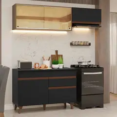 MADESA - Cocina Integral Reims 1.90 m con Encimera Negro/Marrón 05