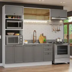MADESA - Cocina Integral Vik 2.70 Metros Blanco/Gris 04
