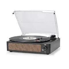 GENERICO - Tocadiscos Vintage con Parlantes Integrados Negro
