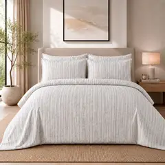 LILE - Duvet + Fundas Jacquard 300 Hilos Polialgodón Diseño Líneas Finas - Varios Colores