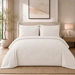 LILE - Duvet + Fundas Jacquard 300 Hilos Polialgodón Diseño Geométrico - Varios Colores