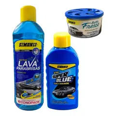 GENERICO - Kit Lava Parabrisas + Cera Super Blue + Ambientador Carro