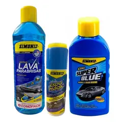 GENERICO - Lava Parabrisas 1l + Espumagic Limpiador + Cera Super Blue