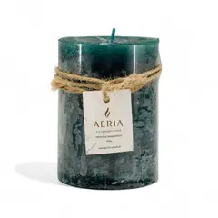 GIO HOME - VELA AROMATICA RUSTICA VERDE 10CM CON AROMA TROPICAL RAINFOREST