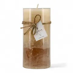 GIO HOME - VELA AROMATICA AERIA TRICOLOR CREMA 15CM CON AROMA VAINILLA