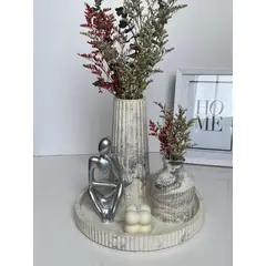 GENERAL - Centro de mesa plateado decorativo para el hogar adorno decoracion